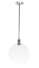 Elegant LD6208C - Emett 1 Light Chrome and Clear Glass Pendant