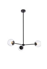 Elegant LD646D32BK - Briggs 32 inch pendant in black with clear shade