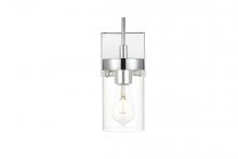 Elegant LD7319W5CH - Benny 1 light Chrome and Clear Bath Sconce