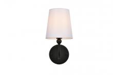 Elegant LD7322W6BLK - Colson 1 light Black and Clear Bath Sconce