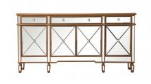 Elegant MF6-2111GC - 72 Inch Mirrored Credenza in Gold