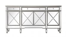 Elegant MF6-2111SC - 72 inch mirrored credenza in silver