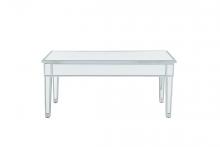 Elegant MF72021 - coffee table 40in. W x 20in. D x 18in. H in antique silver paint