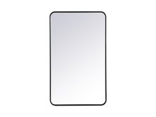 Elegant MR802440BK - Soft Corner Metal Rectangular Mirror 24x40 Inch in Black