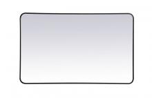 Elegant MR803048BK - Soft Corner Metal Rectangular Mirror 30x48 Inch in Black