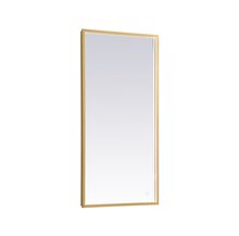 Elegant MRE62030BR - Pier 20x30 inch LED mirror with adjustable color temperature 3000K/4200K/6400K in brass