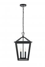 Elegant OD334H19BK - Frankford 7 inch Outdoor Pendant in Black