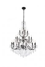 Elegant V2015G36DB/RC - St. Francis 24 Light Dark Bronze Chandelier Clear Royal Cut Crystal