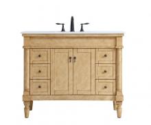 Elegant VF13042AB - 42 Inch Single Bathroom Vanity in Antique Beige