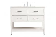 Elegant VF19042WH - 42 Inch Single Bathroom Vanity in White