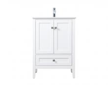 Elegant VF21124WH - 24 Inch SIngle Bathroom Vanity In White