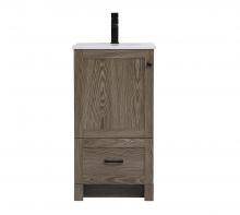 Elegant VF2818WO - 18 inch Single Bathroom Vanity in Weathered oak