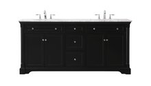 Elegant VF53072DBK - 72 Inch Double Bathroom Vanity Set in Black