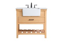 Elegant VF60136NW - 36 Inch Single Bathroom Vanity in Natural Wood