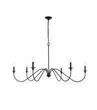 Elegant LD5056D54MB - Rohan 54 Inch Chandelier in Matte Black