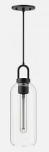 Alora Lighting PD401505MBCL - Soji 5-in Clear Glass/Matte Black 1 Light Pendant