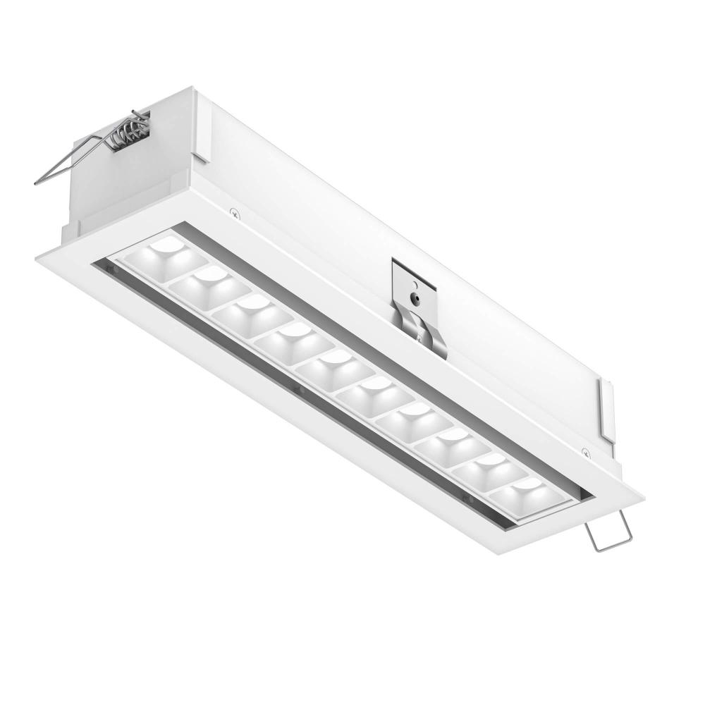 Recessed linear with 10 mini swivel spot lights