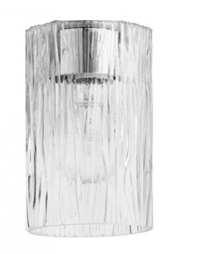 Clear Chiseled Glass Cylinder