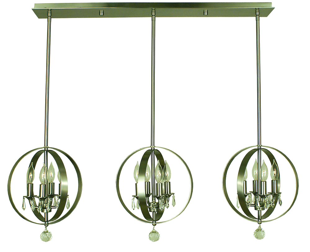 12-Light Brushed Nickel Constellation Island Chandelier