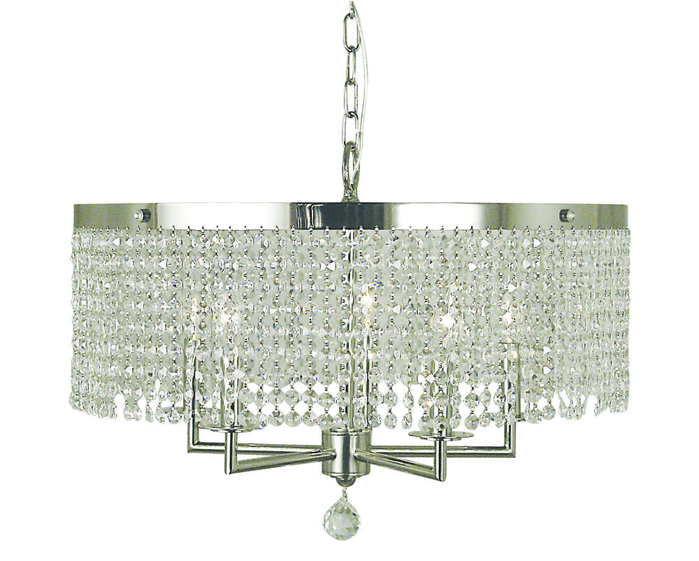 5-Light Polished Silver Princessa Dining Chandelier