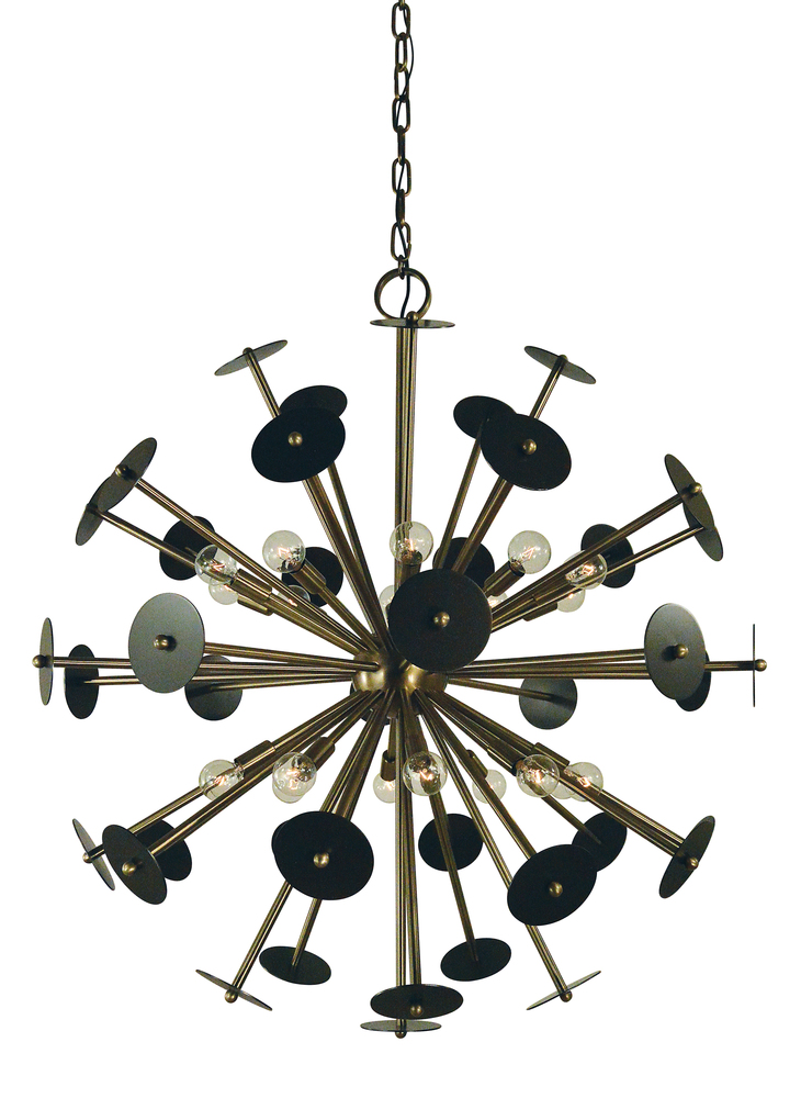 20-Light Polished Nickel/Satin Pewter Apogee Chandelier