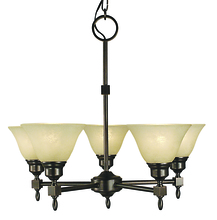 Framburg 2435 SBR/AM - 5-Light Siena Bronze Taylor Dining Chandelier