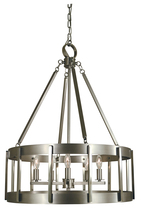 Framburg 4665 AB/MBLACK - 5-Light Antique Brass/Matte Black Pantheon Pendant