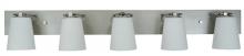 Framburg 4855 SP/PN/WH - 5-Light Satin Pewter/Polished Nickel/White Glass Mercer Bath Sconce