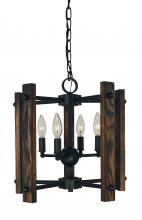 Framburg 5400 MBLACK - 4-Light Matte Black Modern Farmhouse Dual Mount Chandelier