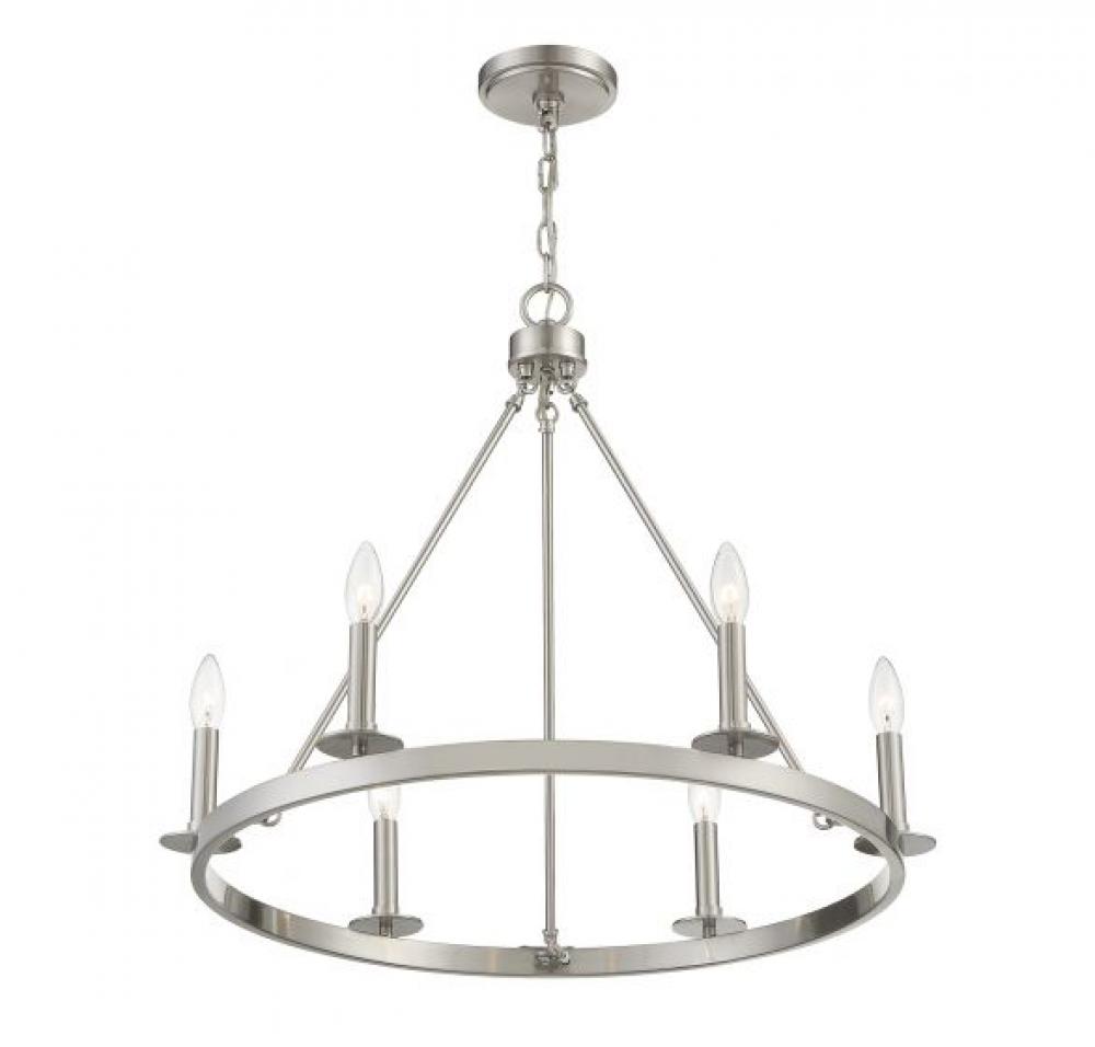 6-Light Chandelier in Brushed Nickel