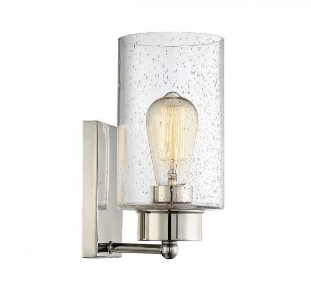 1-Light Wall Sconce in Polished Nickel