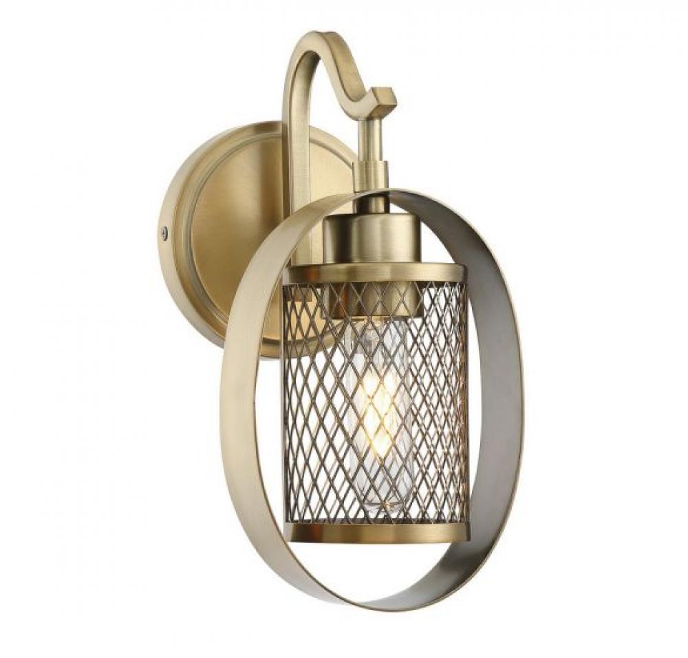 1-Light Wall Sconce in Natural Brass