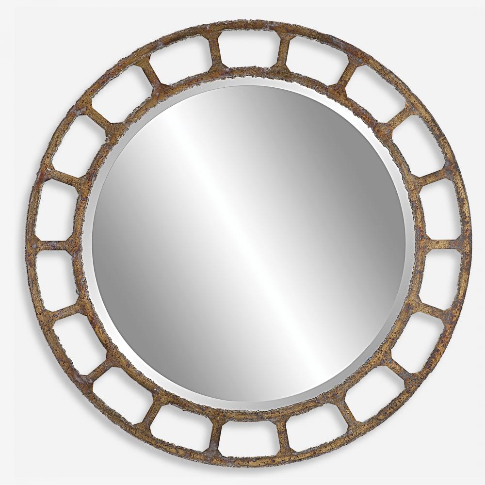 Darby Distressed Round Mirror