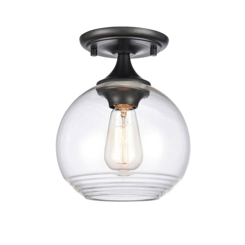 Angie 8'' Wide 1-Light Semi Flush Mount - Matte Black