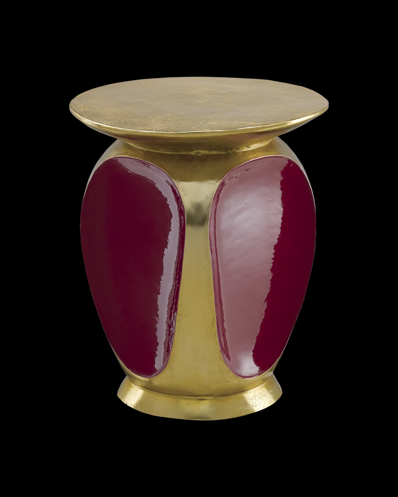 Malmo Red & Gold Accent Table