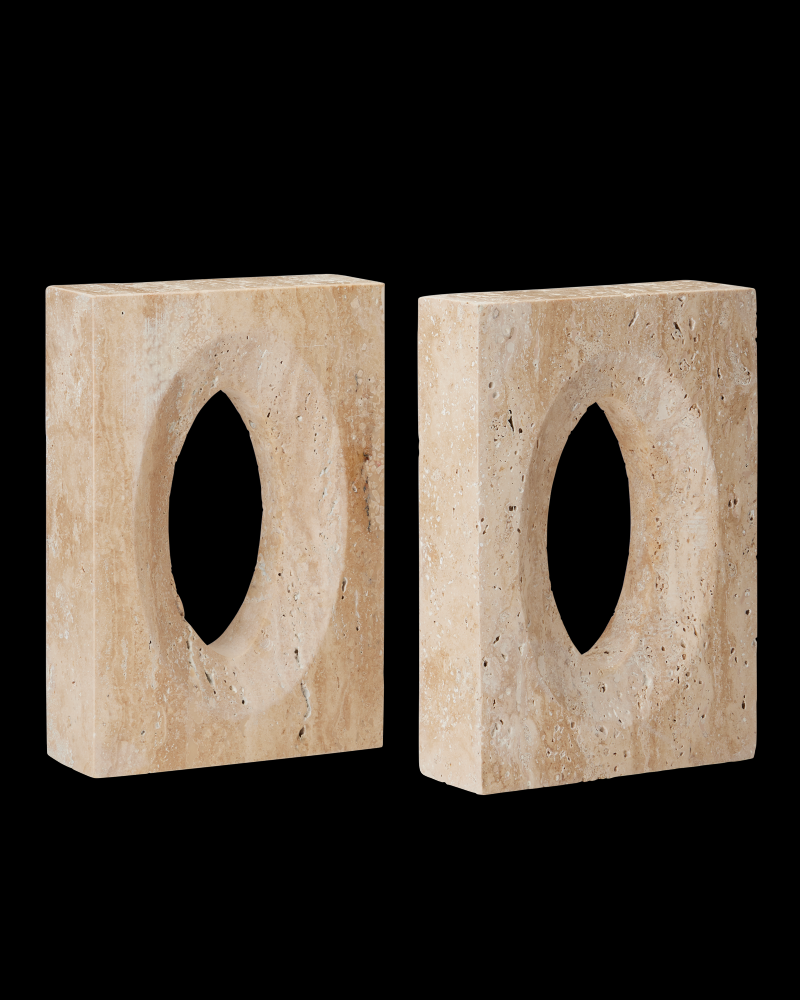 Demi Travertine Bookends Set of 2