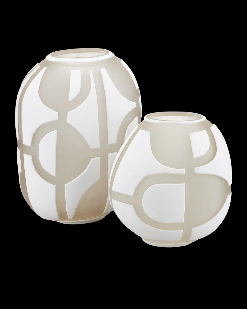 Art Decortif White Vase Set of